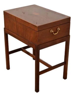Baker Furniture Georgian Inlaid Mahogany Chest on Stand Side Table