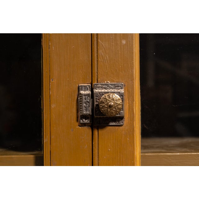 Late 19th Century Early Rustic Painted Farmhouse Cabinet For Sale - Image 11 of 11