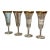 Mid 20th Century Champagne/Wine Glasses With Decorative Gold Band - Four Fluted For Sale