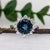 Modern 4.05ct London Blue Topaz & Diamond Ring in Solid 14k Gold, Round 9mm, Size 6.75 For Sale - Image 3 of 8