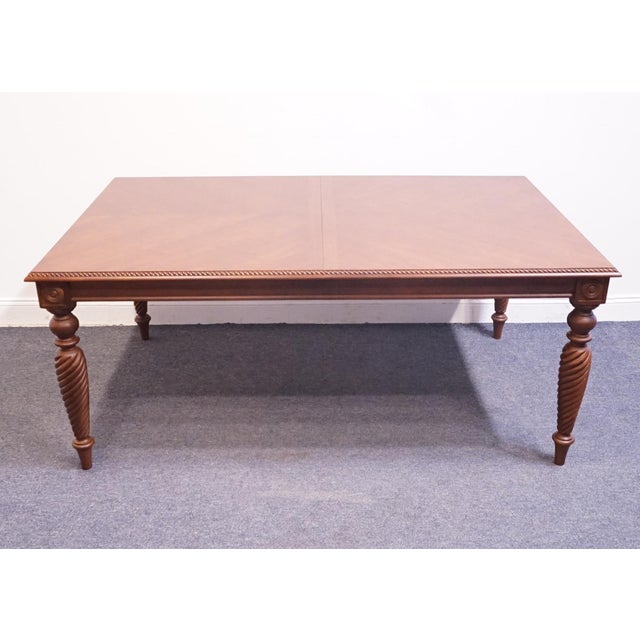 Broyhill Broyhill Furniture British Empire Collection Bookmatched Cherry 71" Dining Table 682-7325-42 For Sale - Image 4 of 11