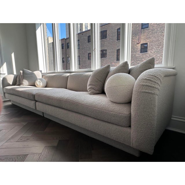 Cloud Pouf Sofa in Fog Grey Boucle. 1980 For Sale In Chicago - Image 6 of 8