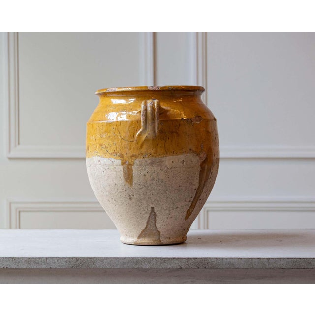 19th Century 19th Century French Terracotta Confit Pot with Yellow Ochre Glaze For Sale - Image 5 of 12