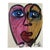 Late 20th Century Original Peter Keil Abstract Portrait Acrylic Painting on Canvas Board For Sale