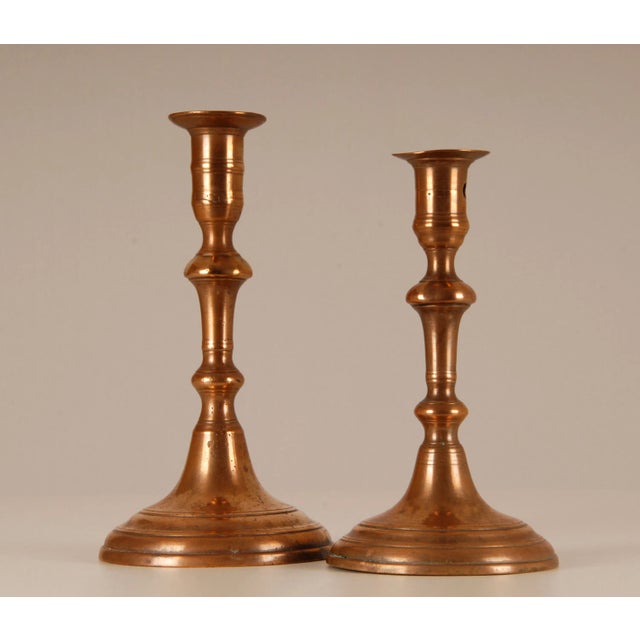 Goldenrod 18th Century Candlestick Vases with Bell Nozzle and Stepped Base, Set of 2 For Sale - Image 8 of 8