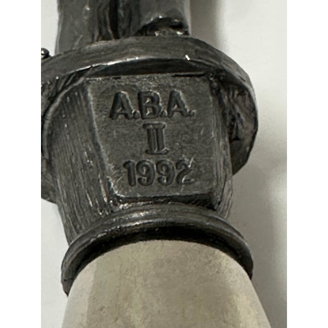 Vintage 1992 Cast Pewter Colonial American Figurine Bell For Sale - Image 11 of 11