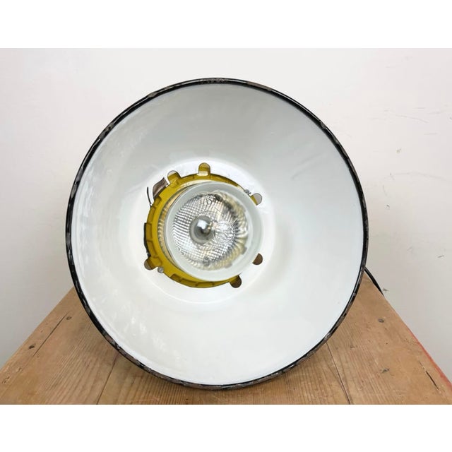 Industrial Yellow Explosion Proof Lamp with Black Enameled Shade from Elektrosvit, 1990s For Sale - Image 17 of 18