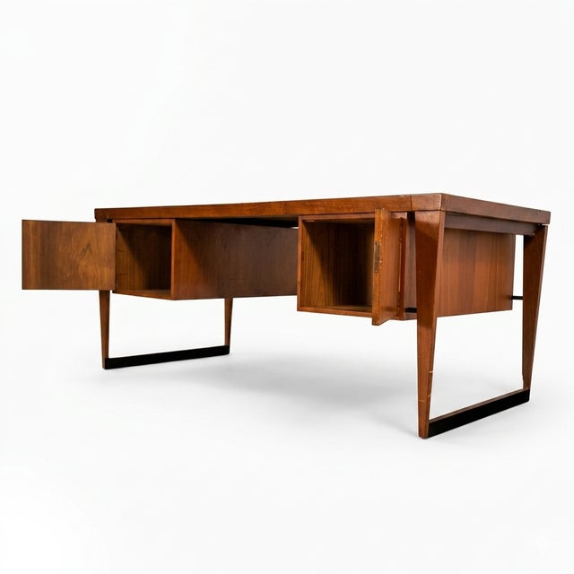 Attributed to Kai Kristiansen Teak Desk Mid Century Modern Danish C. 1960s For Sale - Image 14 of 16