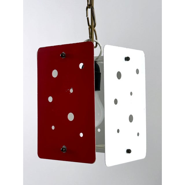 Mid-Century Modern Rectangular Polychrome Pendant Lamps, Germany, 1960s, Set of 2 For Sale - Image 4 of 18