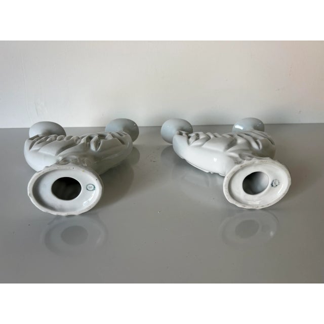 White Vintage Naaman White Porcelain Shabat Candleholder - a Pair For Sale - Image 8 of 10