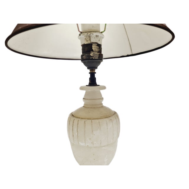 Art Deco Alabaster Bedside Lamp, Belgium, 1950s For Sale - Image 9 of 13