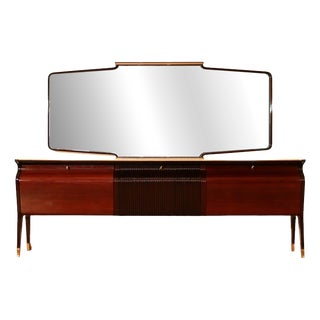 Mid-Century Credenza in Mahogany, Rosewood and Onyx by Osvaldo Borsani, Italy, 1950s For Sale