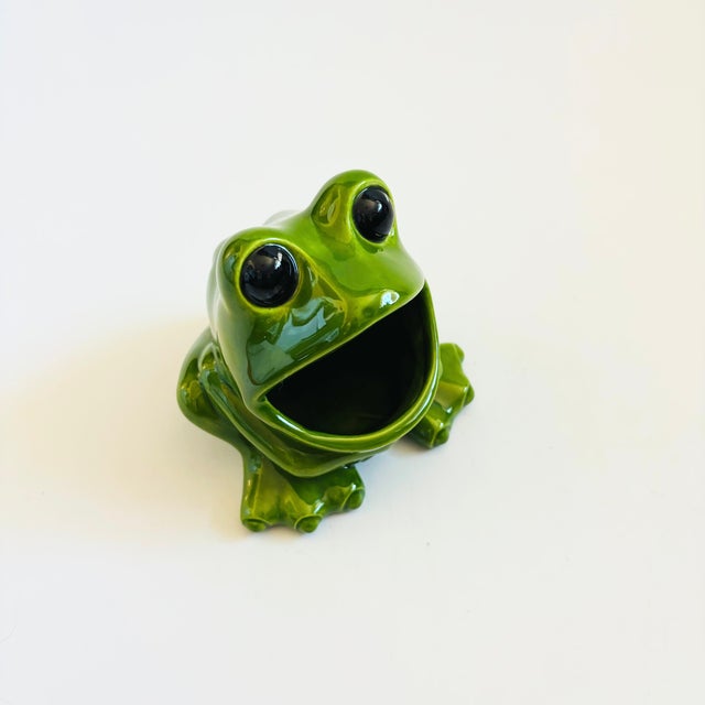 Mid Century Ceramic Frog Bowl For Sale - Image 4 of 10