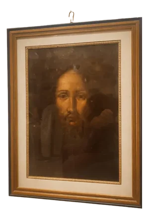 Face of Jesus, 1800s, Oil on Canvas, Framed