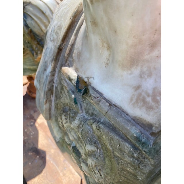 19th Century Italian Neoclassical Style Specimen Marble Busts of Caesars - Set of 2 For Sale - Image 9 of 10