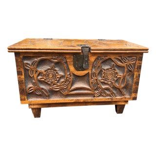 Carved Trunk on Stand Mexico For Sale