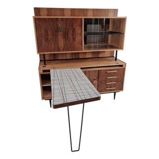 Vintage Sideboard with Desk in Ash, 1970s For Sale