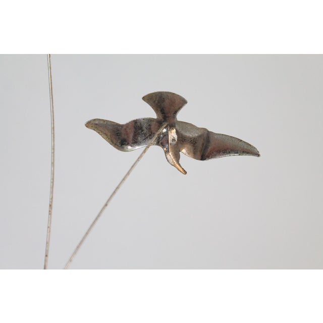 Silver Tone Seagulls in Flight Kinetic Sculpture, Vintage 1970s For Sale - Image 9 of 10