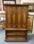 20th century Spanish Renaissance revival style oak wood dresser with original brass tear drop pulls and gold leaf accents....