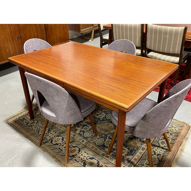 1960s Danish Mid Century Modern Teak Dining Table | Expandable Hidden Leaves, C. 1960’s For Sale - Image 5 of 12