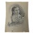 1940s Original Signed Graphite Illustration of Praying Girl at Bedside, 13 × 10 In. For Sale