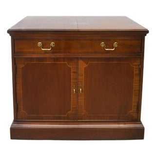 1970s Veneered Rolling Server or Bar Cart by Hickory Chair - Refinished For Sale