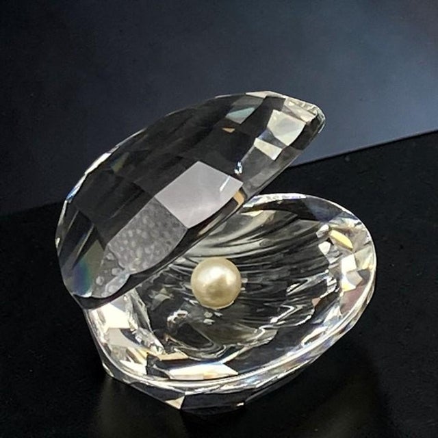 Swarovski Crystal Oyster Shell With Pearl Figurine (#014389 Original Box, Certificate of Authenticity) For Sale - Image 17 of 17