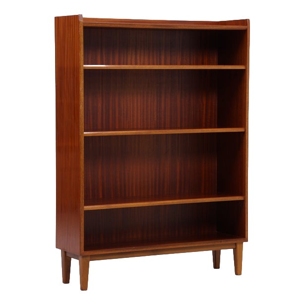 Mid-Century Mahogany 4-Shelf Bookcase For Sale