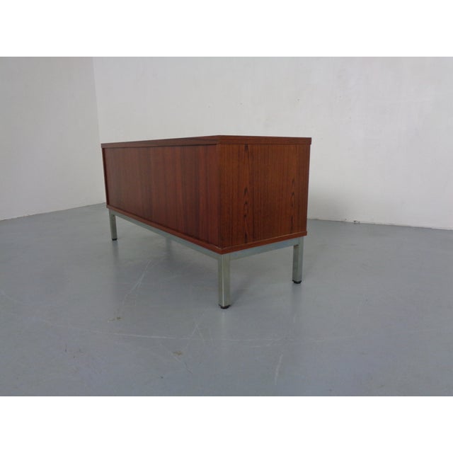 Brown Small Rosewood Office Sideboard with Sliding Doors, Germany, 1960s For Sale - Image 8 of 17