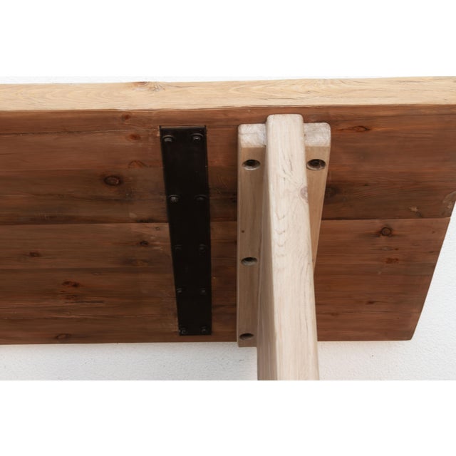 3" Thick Top Camargue Reclaimed Wood Pedestal Dining Table For Sale - Image 14 of 18
