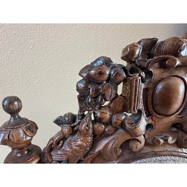 Wood Circa 1860 French Louis XIII Hunting Style Carved Oak Chairs, Set of 4 For Sale - Image 7 of 14