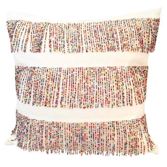 Pop Art Rainbow Beaded Pillow 16ʺw 16ʺh Chairish