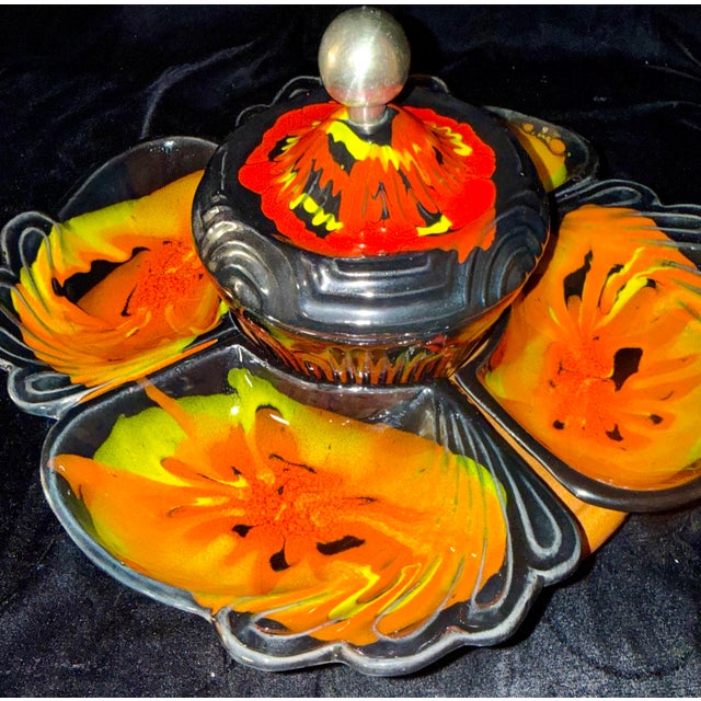 Black California Pottery Lazy Susan For Sale - Image 8 of 12