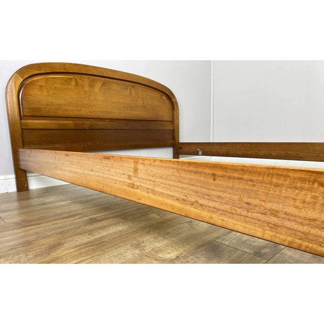 Vintage French King Size Bed Frame with Carved Headboard For Sale - Image 9 of 12