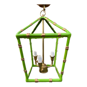 Dana Gibson Bamboo Lantern in Green (Small)