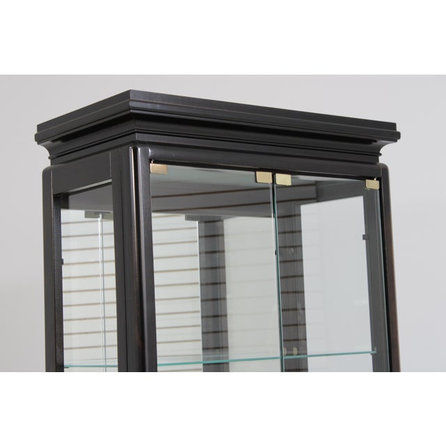Brown Pair Pulaski Asian Inspired Curio Cabinets For Sale - Image 8 of 13