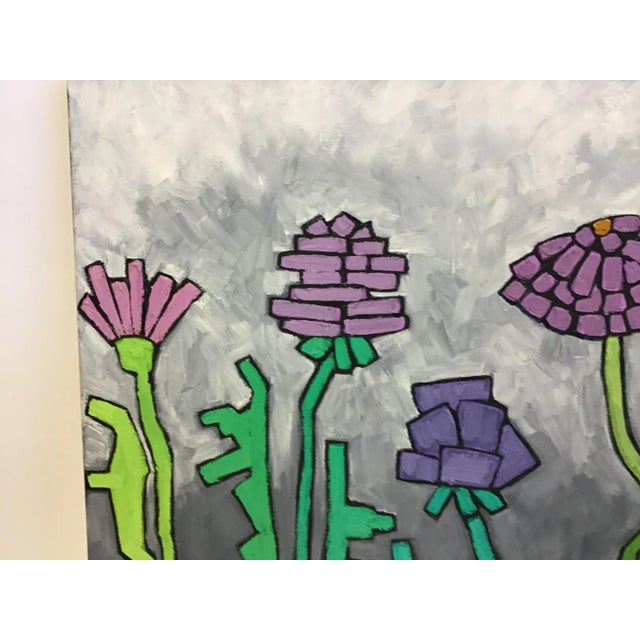 Zinnias in a Storm Acrylic Painting For Sale - Image 4 of 6