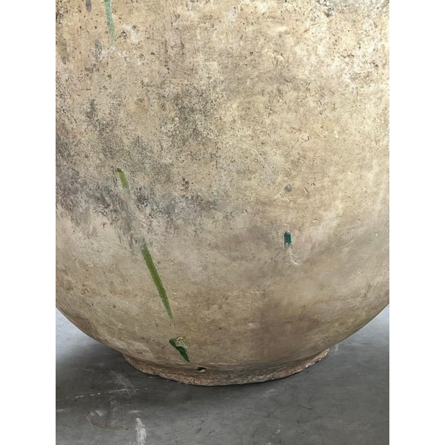 Large 19th Century French Terracotta Biot Jar With Yellow Glazed Rim For Sale In Dallas - Image 6 of 13