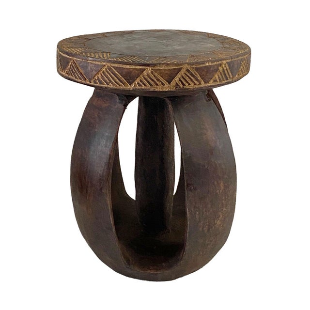 Superb hand carved of one piece of wood stool by the tribe of Baga Guinesa-Bissau ,Stools are a minor art form for the...