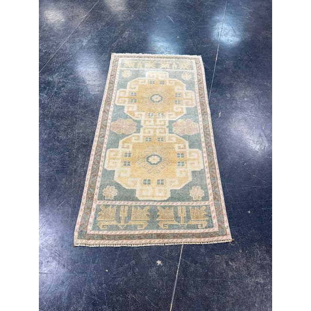 Sand Turkish Mini Rug Oriental Hand Knotted Vintage Rug 1'9" x 3'4" #17459 For Sale - Image 8 of 8