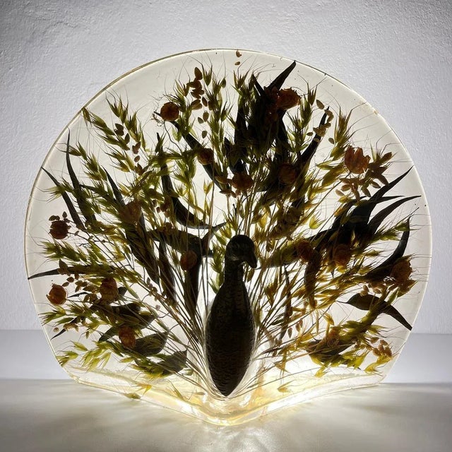 Vintage Peacock Table Lamp by Riccardo Marzi, 1980s For Sale - Image 7 of 13