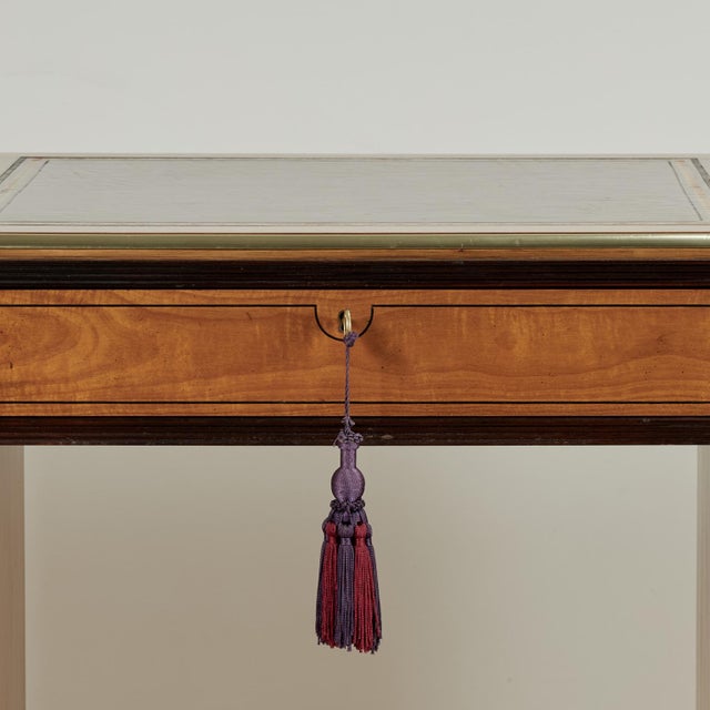 Vintage Campaign Style Leather Top Desk by Baker Collectors Edition For Sale - Image 4 of 17