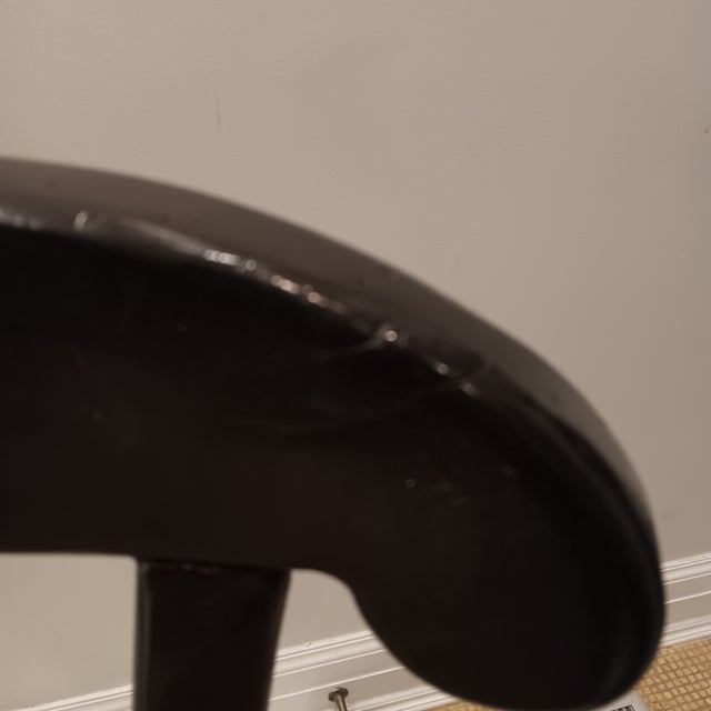 Black Vintage French, Country Black Dining Chairs With Rush Seat - Set of 6 For Sale - Image 8 of 18