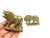 Boho Chic Vintage Gold Solid Bras Lion Figurines - a Pair For Sale - Image 3 of 3