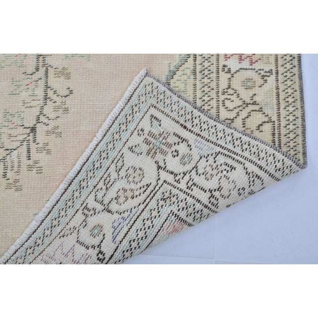 1960s Handmade Vintage Natural Pale Turkish Carpet For Sale - Image 10 of 11