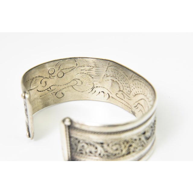 Tribal Turkoman Filagree and Amber Cuff Bracelet For Sale - Image 10 of 11