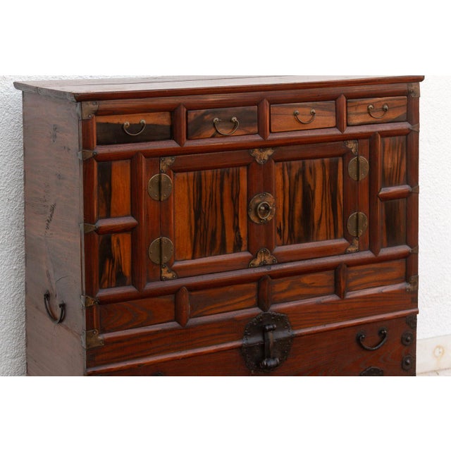 Wood Early 20th Century Korean Persimmon Wood Cabinet For Sale - Image 7 of 13