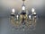 Large neoclassical chandelier with 8 lights from the mid-20th century, structure in solid brass and blue and white...