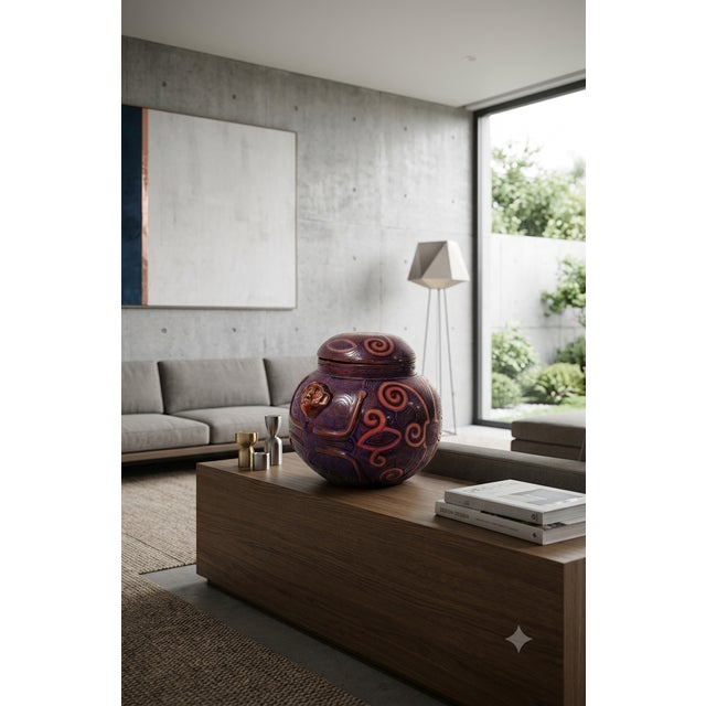 Mid-Century Modern Brazilian Marajoara Ceramic Vase in the style of Raimundo Cardoso, 1980s For Sale - Image 3 of 13