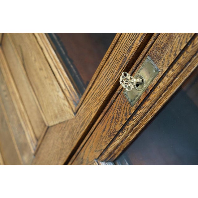 Antique English Oak Bookcase, 1870s For Sale - Image 5 of 18